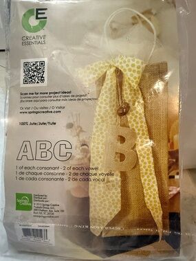 Creative Essentials Adhesive Die Cut Burlap Jute 3" Letters